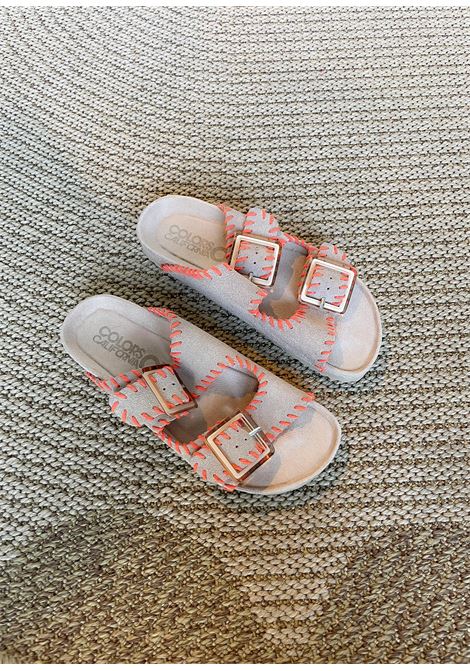 Sandalo in camoscio con impunture a contrasto COLORS OF CALIFORNIA | HC.BIO301MUD